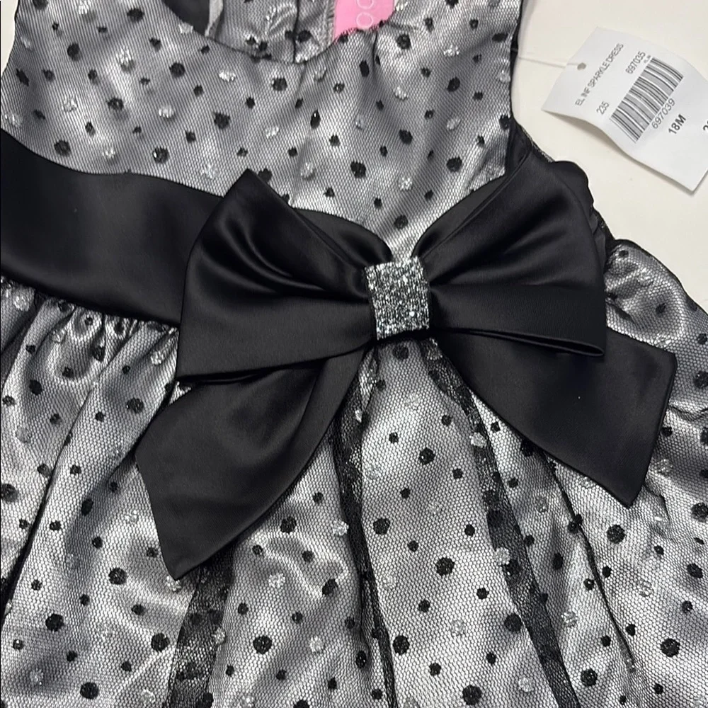 Good Lad Silver and Black Polka Dot Dress